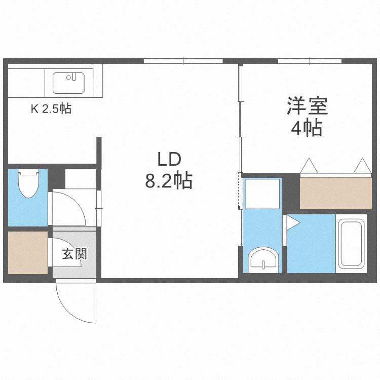 ALBA-DS発寒南(1LDK/3階)の間取り写真