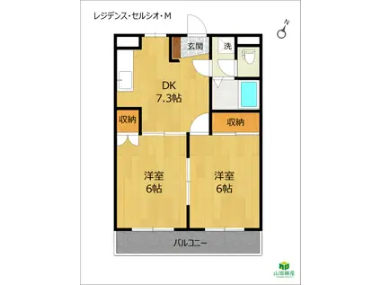 レジデンス・セルシオ・M(2DK/3階)の間取り写真