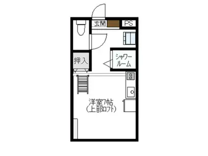 ノース横浜(ワンルーム/2階)の間取り写真