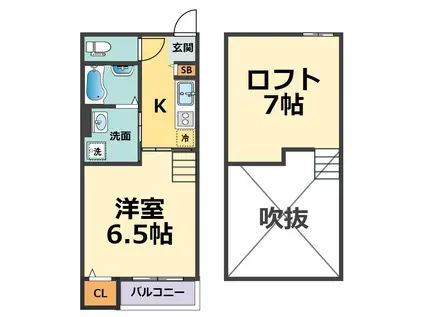 プログレス武庫川東(1K/1階)の間取り写真