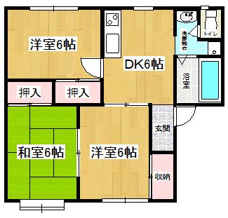 エステート樹N(3DK/1階)の間取り写真