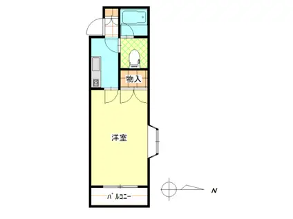 グリーンハイツ白山(1K/2階)の間取り写真