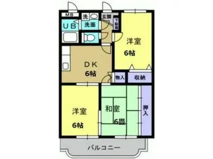 Y&Mサンライズマンション(3DK/1階)の間取り写真