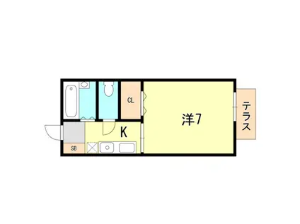 フレンドハイツ須磨(1K/2階)の間取り写真