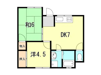 メゾン水田(2DK/1階)の間取り写真