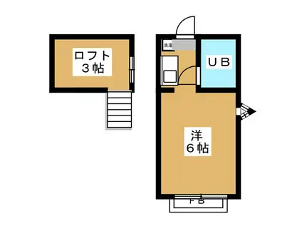 カーサデルソル(ワンルーム/2階)の間取り写真