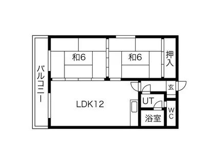 シティハイツ平岸(2LDK/2階)の間取り写真