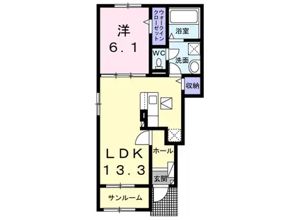 アリビオ(1LDK/1階)の間取り写真