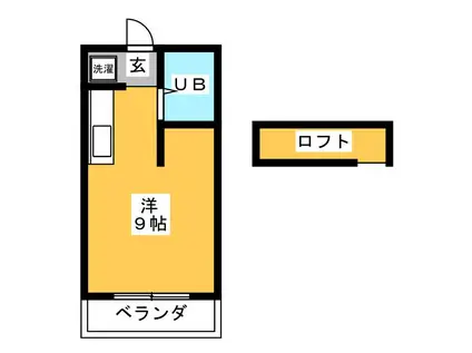 アパルトメントN(ワンルーム/2階)の間取り写真