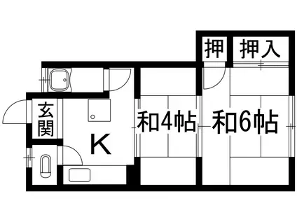 南花屋敷マンション(2K/2階)の間取り写真