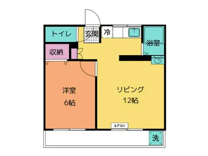 山王ハウス(1LDK/1階)の間取り写真