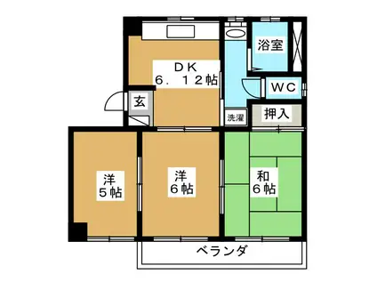 コーポ太田(3DK/1階)の間取り写真