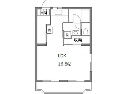 マンションヤマダA(ワンルーム/1階)の間取り写真