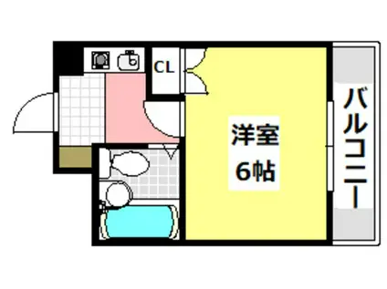 パークサイド別府(1K/1階)の間取り写真