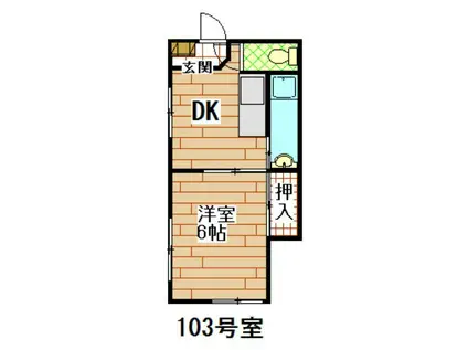 田島電気ビル(1DK/1階)の間取り写真