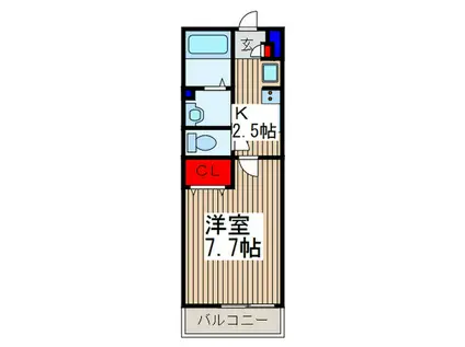 リブリ・SUNエースI(1K/3階)の間取り写真