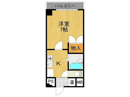 ロシェ宝塚(1K/3階)の間取り写真