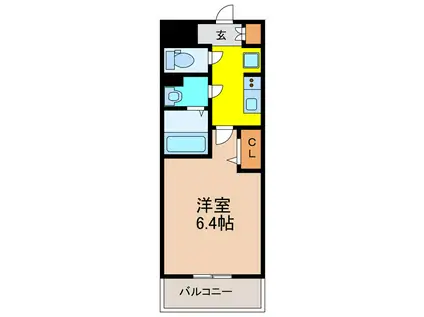 メイクス鶴舞II(1K/4階)の間取り写真