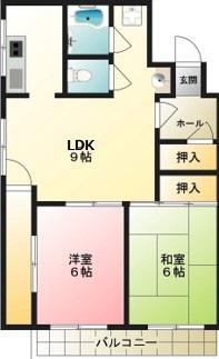 双秀ビル(2SLDK/8階)の間取り写真