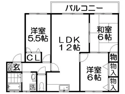 ソレイユルボンI(3LDK/2階)の間取り写真