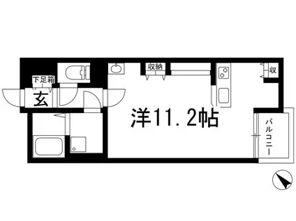 レオネクストモカグレイス宝塚(ワンルーム/2階)の間取り写真