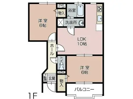 エイムカンフォート(2LDK/1階)の間取り写真