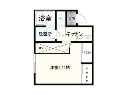ライラック(1DK/2階)の間取り写真