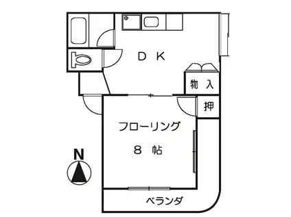 メゾンレバンテ 3階の物件(1K/3階)の間取り写真
