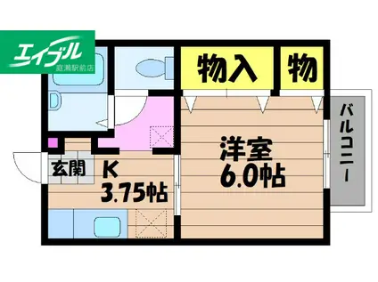 プチプラージュ(1K/1階)の間取り写真