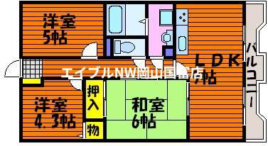 清水マンション(3LDK/4階)の間取り写真
