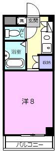 バロンズマンション(ワンルーム/1階)の間取り写真