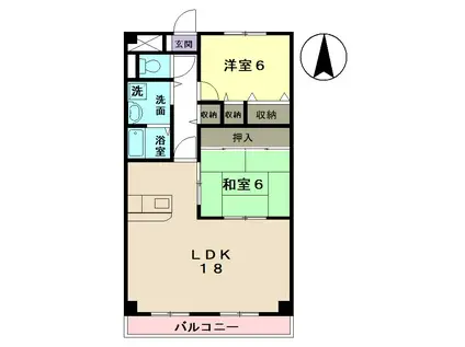 ポピュレール(2LDK/1階)の間取り写真