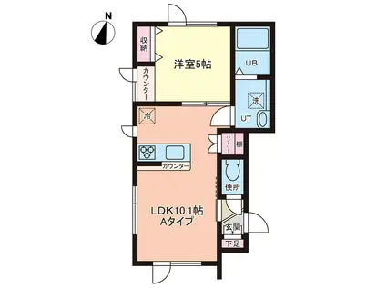 MAISON17 (1LDK/2階)の間取り写真