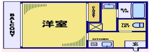 モンサージュ(1K/2階)の間取り写真