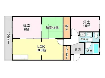 ハイツTDK(3LDK/2階)の間取り写真