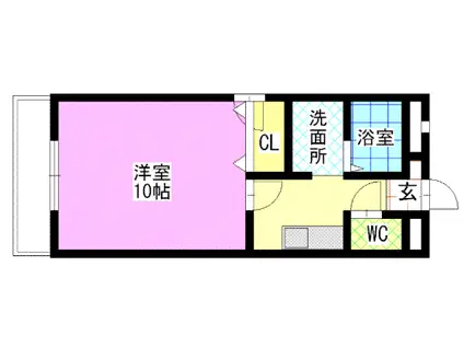 ラ・スペランツァ(1K/2階)の間取り写真