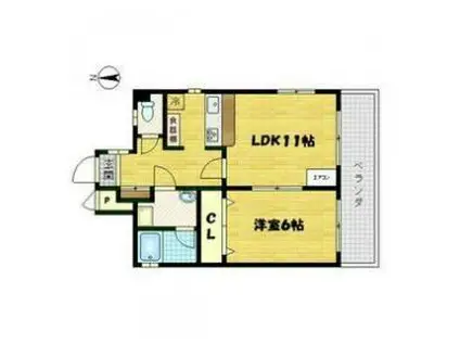 マックプレジデンス戎(1LDK/5階)の間取り写真