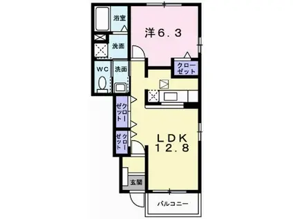 ササラビレッジ(1LDK/1階)の間取り写真