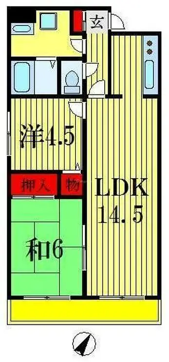 ヴィラ稲毛 4階階 間取り