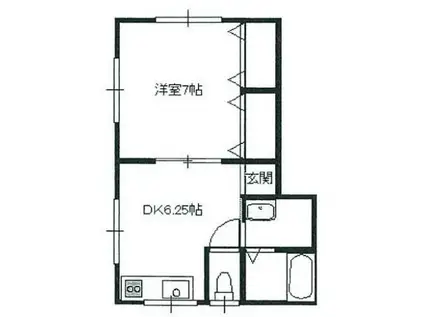 ブロッサムハーモニー(1DK/2階)の間取り写真