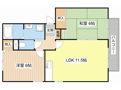 パークハイム(2LDK/2階)の間取り写真