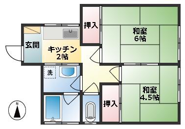 はるみ荘(2K/3階)の間取り写真