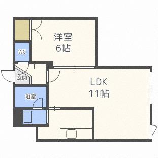 OMレジデンス山の手(1LDK/3階)の間取り写真
