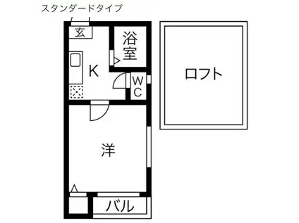 エンルート栄生(1K/1階)の間取り写真