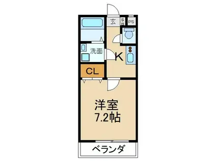 プレゾン(1K/2階)の間取り写真