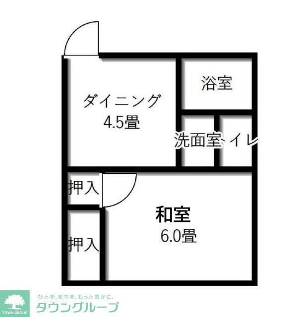 ドリーム大宮(1DK/2階)の間取り写真
