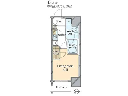 エムズイースト亀戸II(1K/10階)の間取り写真