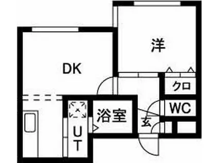 フェリーチェ27(1DK/4階)の間取り写真