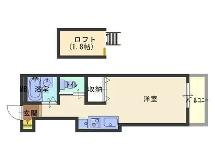 ジュネス伊伝居(ワンルーム/5階)の間取り写真