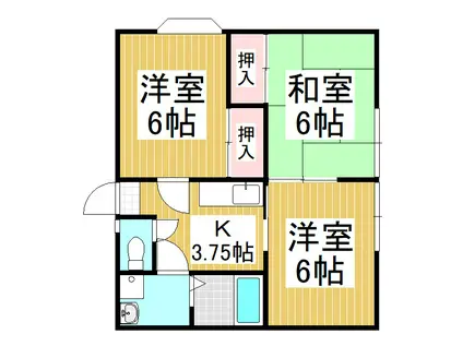 ローレンス宮崎(3K/1階)の間取り写真